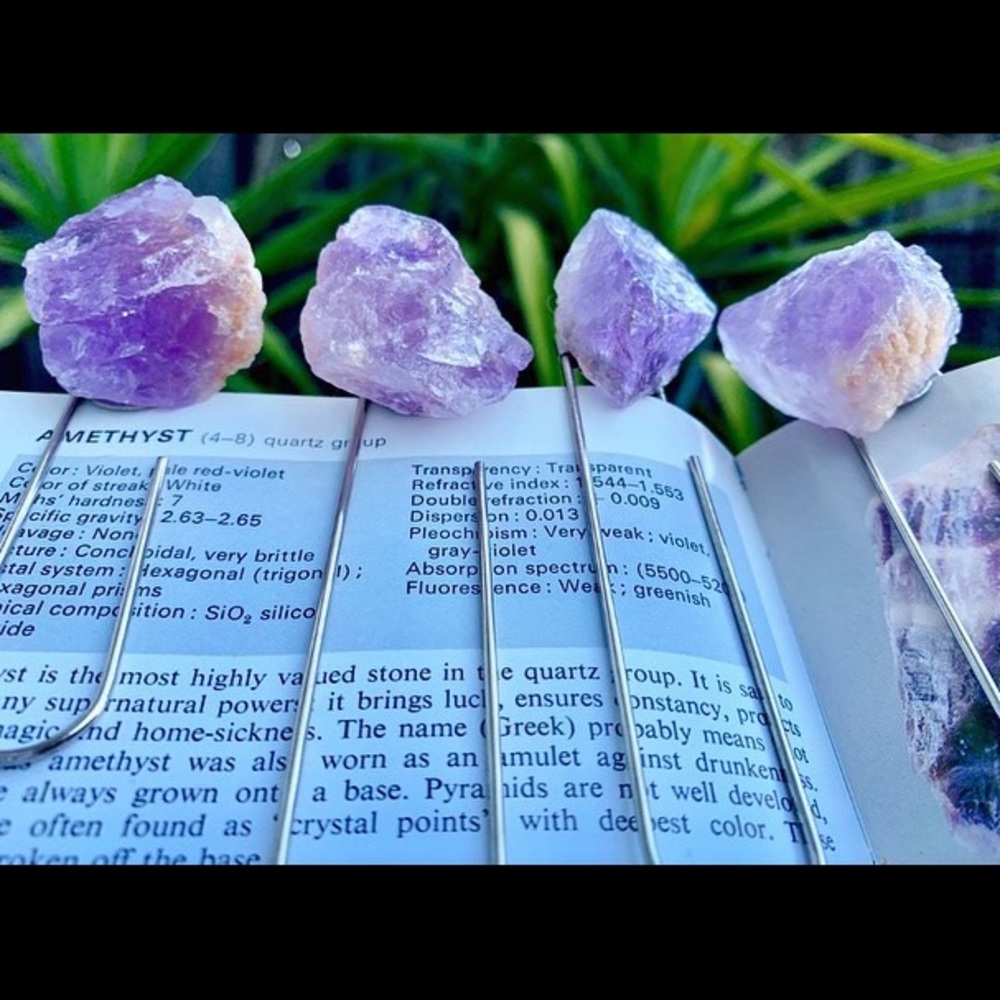 ☀️ Amethyst Large Paper Clip Bookmark - Picture 2 of 2